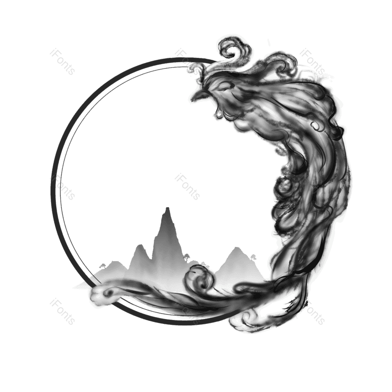 水墨图片,中国风边框元素,水墨框PNG,免抠素材